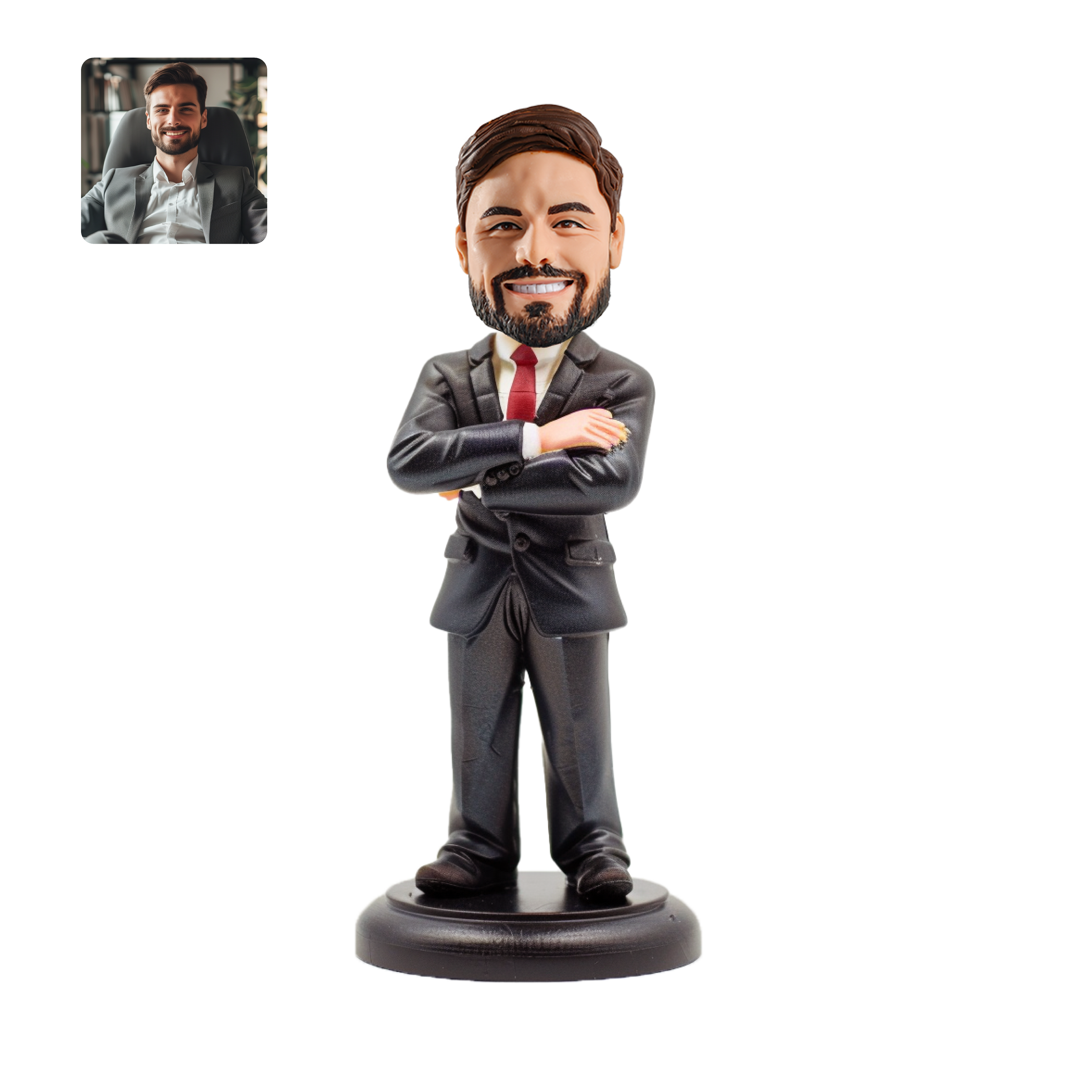 【HANDCRAFTED POPS] Customizable Business Bobblehead handmade with your photo for birthday Personalized gift or cake topper