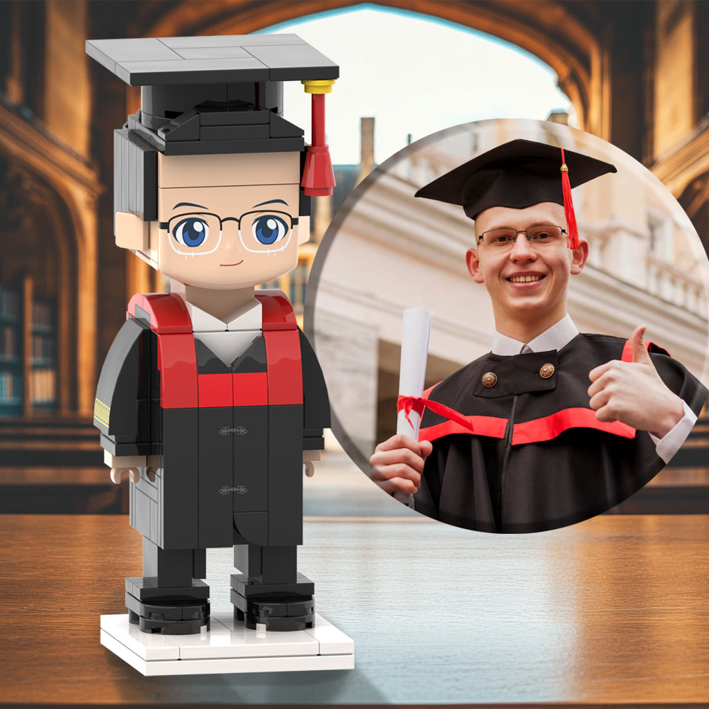 Graduation Gifts for Him Custom Head Brick Figures Personalized Graduation Dress Brick Figures Small Particle Block Toy