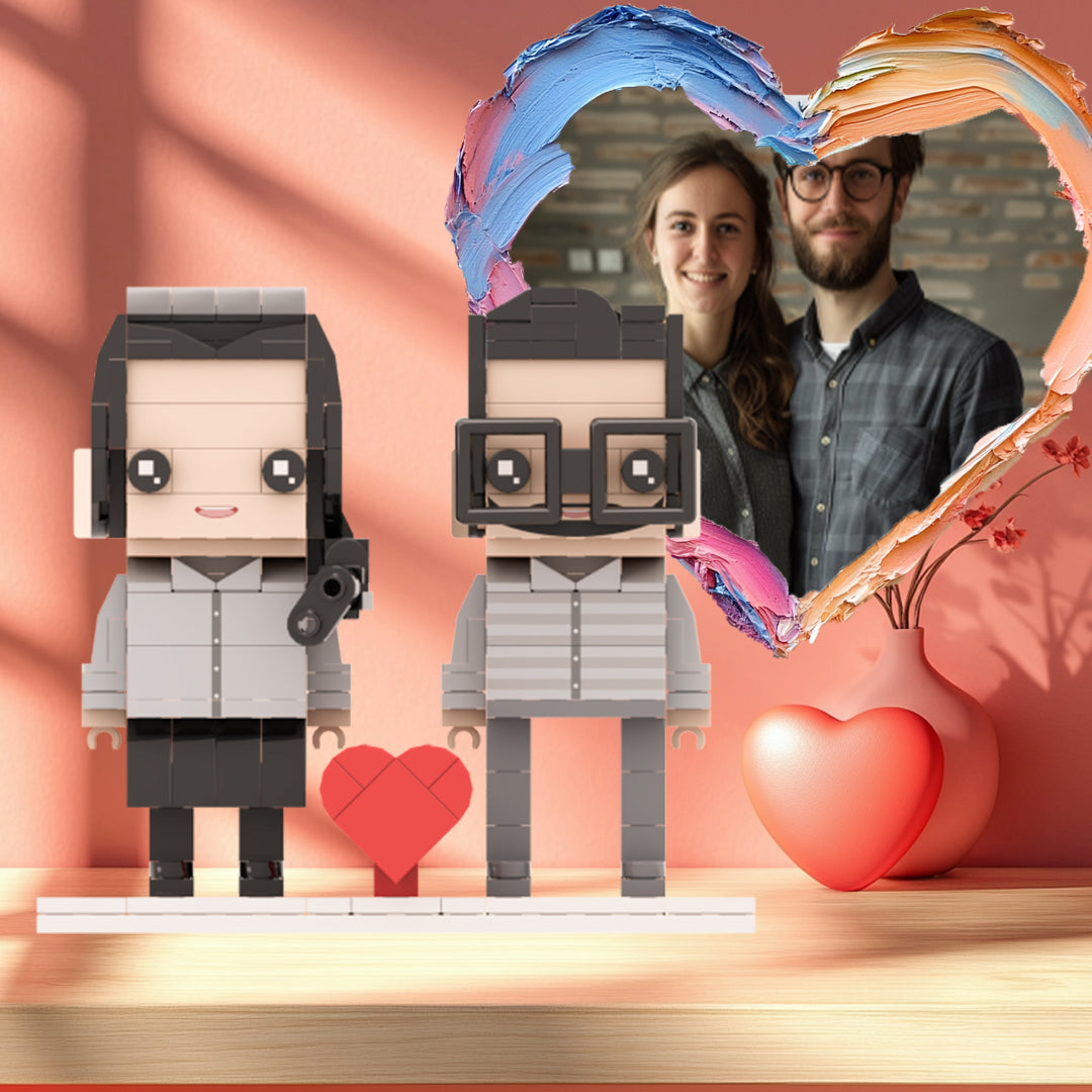 [SQUAREME] Full Body photo customizable DIY Gift Couple Brick Figures for couple's anniversary