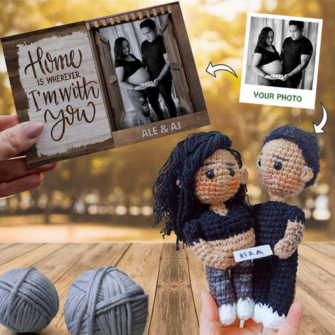 Personalized Crochet Doll with Photo Card "Home Is Wherever I'm With You 2"