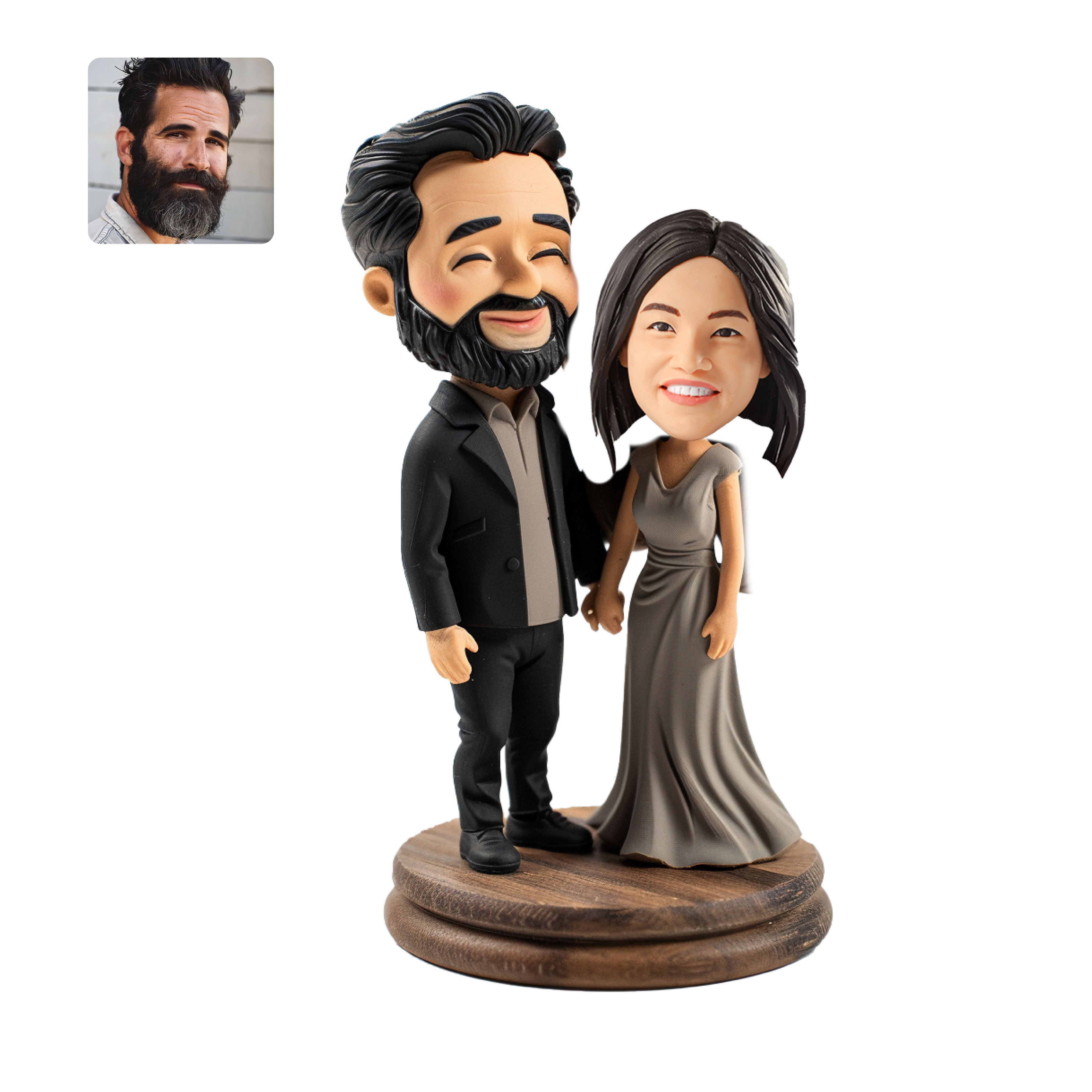 [HANDCRAFTED POPS] Customizable couple Bobblehead handmade with your photo for couple's creative quirky gift