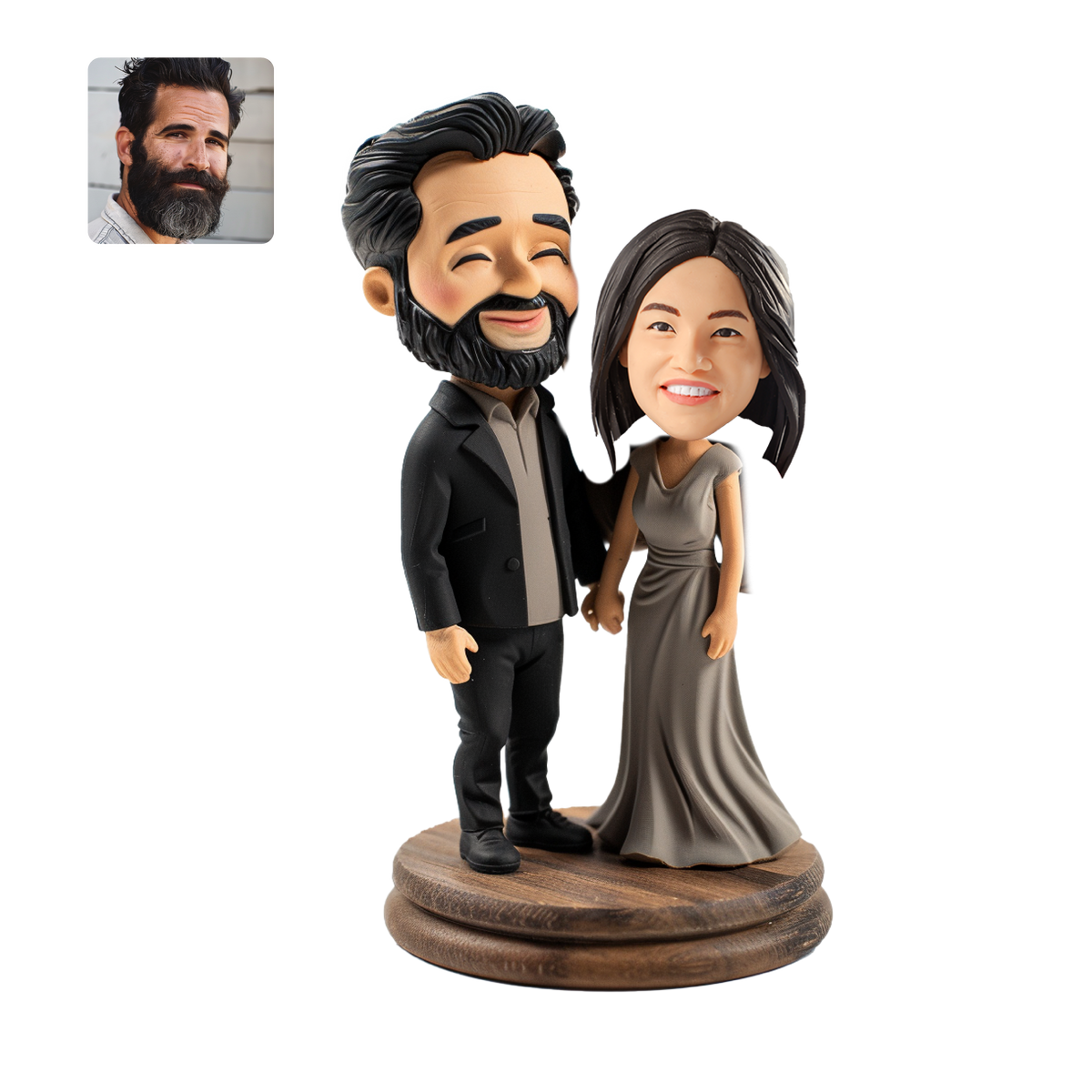 [HANDCRAFTED POPS] Customizable couple Bobblehead handmade with your photo for couple's creative quirky gift