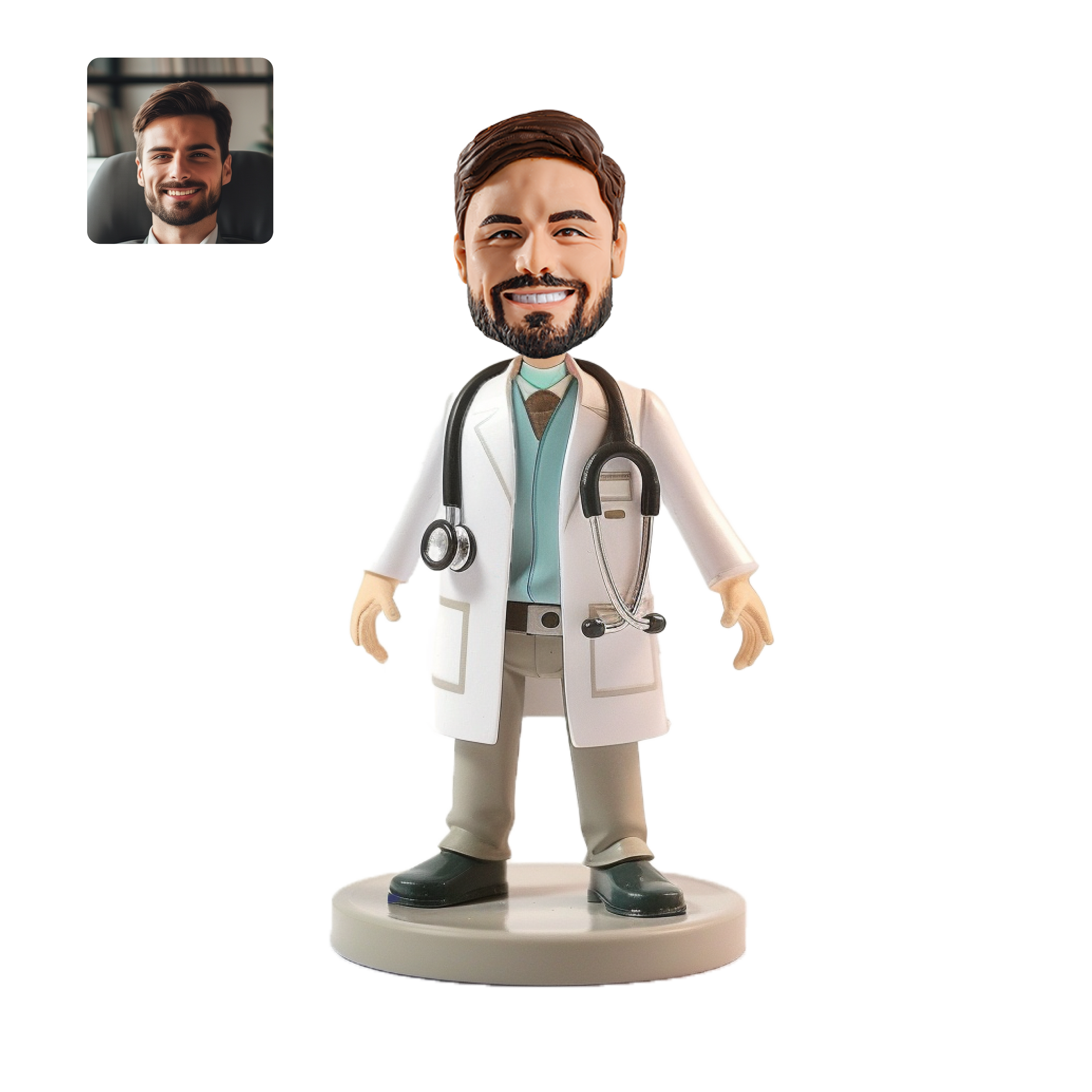 【HANDCRAFTED POPS] Customizable Doctor Bobblehead handmade with your photo for couple's anniversary gift