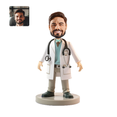 【HANDCRAFTED POPS] Customizable Doctor Bobblehead handmade with your photo for couple's anniversary gift