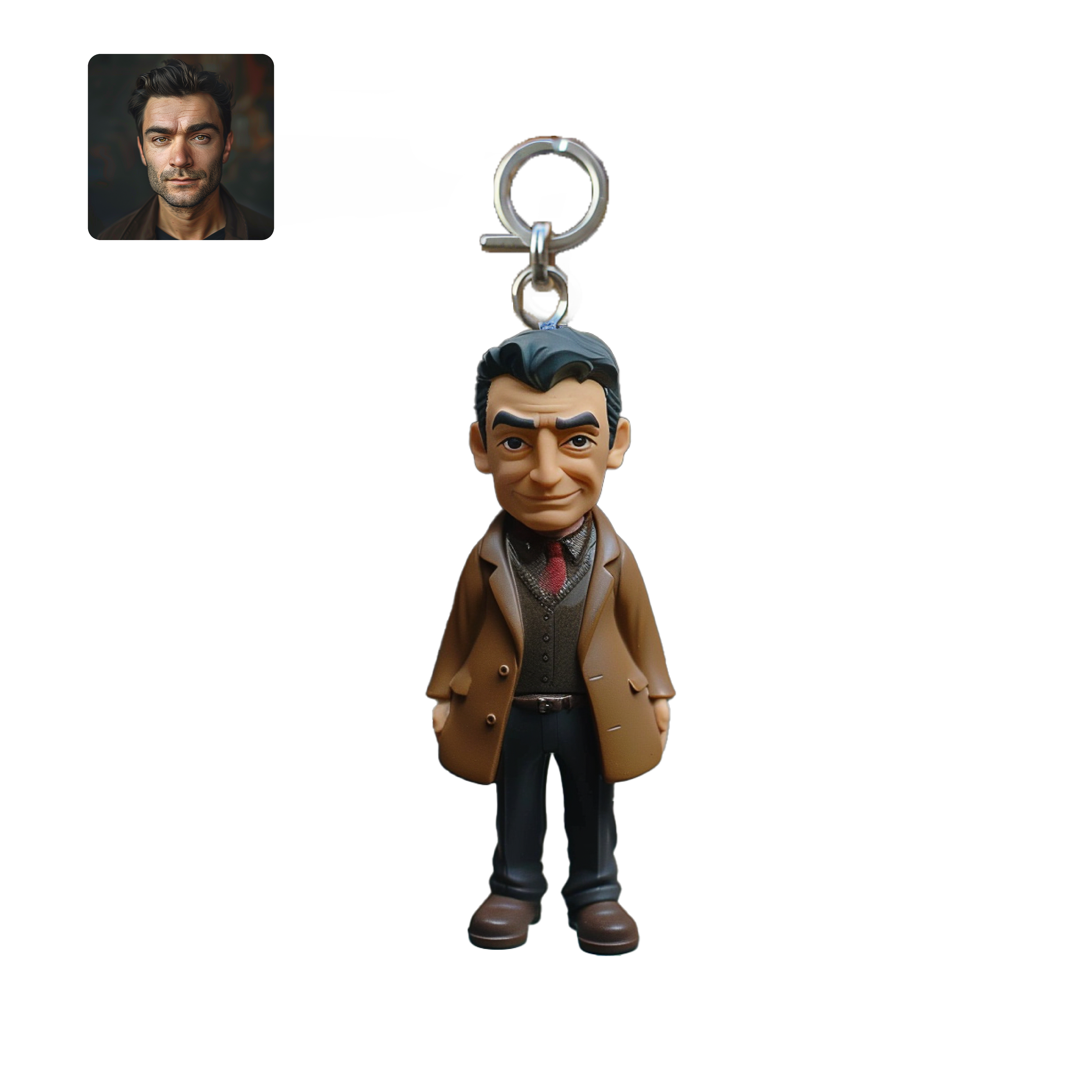 【HANDCRAFTED POPS] Customizabel single keychain Bobblehead handmade with your photo for presonalized gift, make Your Own Unique Characters.