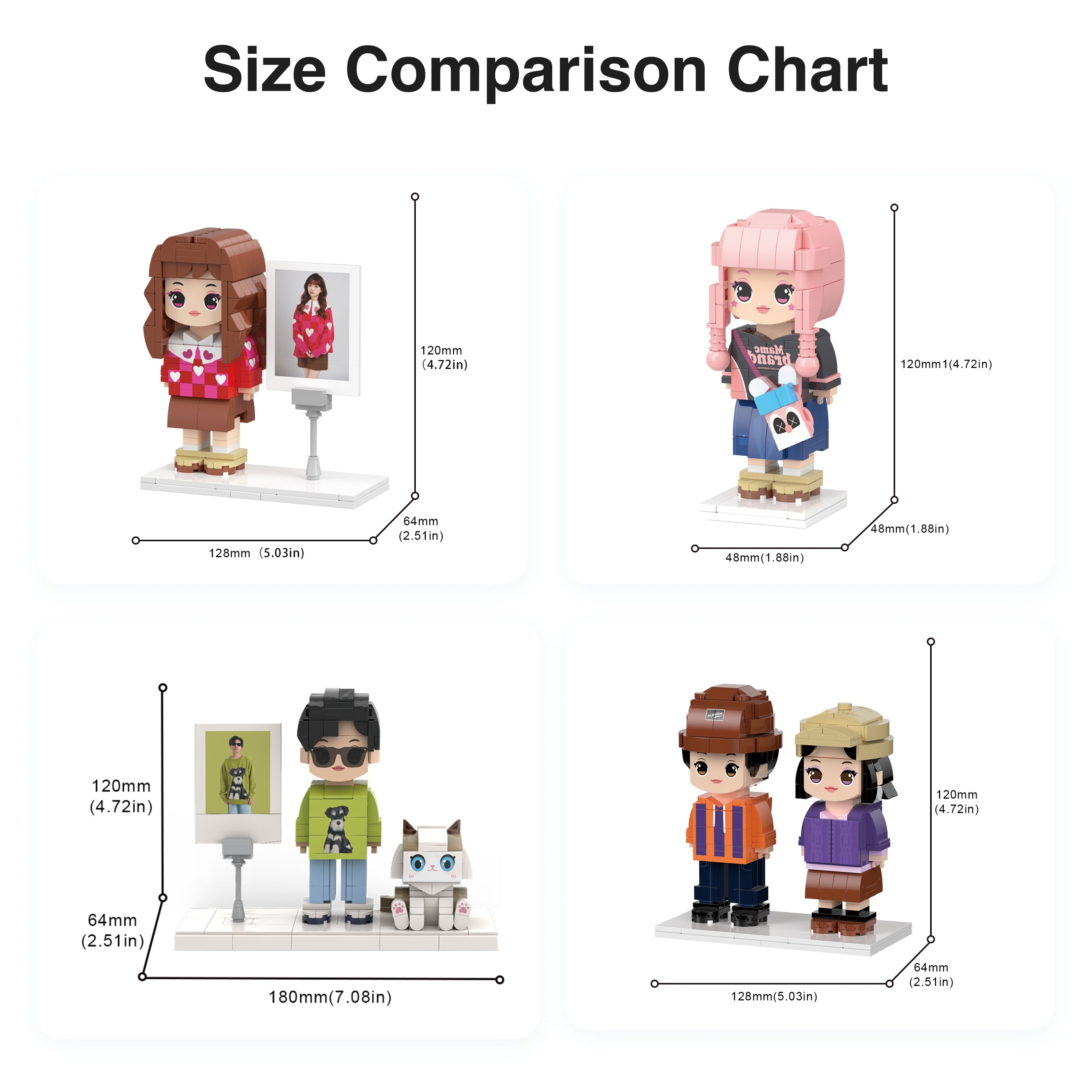 Custom brick figures, lego brickheadz - Full Body Photo Customizable Single Brick Figure - OOOMG