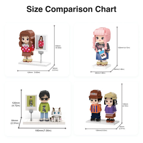 Custom brick figures, lego brickheadz - Full Body Photo Customizable Single Brick Figure - OOOMG