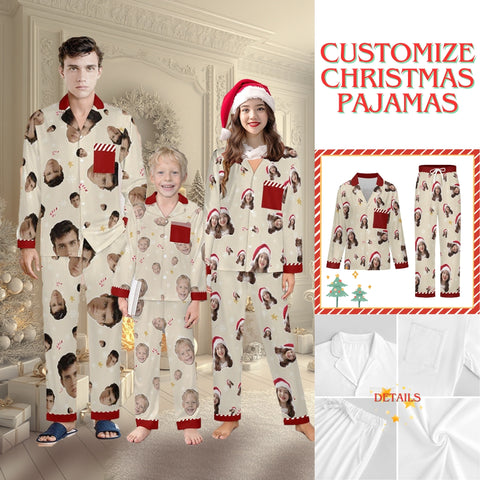 [For Family] [With Pockets] Custom Photo A Gift That Brings Joy And Warmth To Your Relationship - Family's Personalized Custom Pajamas with Pocket