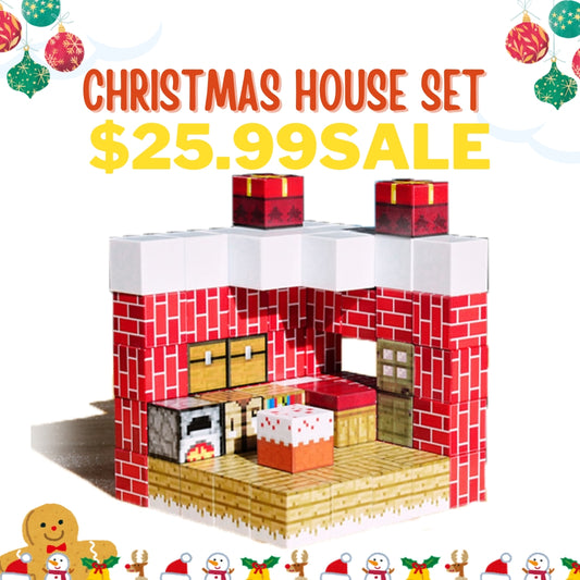 70PCS Christmas House Set | Oh My Craft  Magnetic Brick Cubes Construction Sets