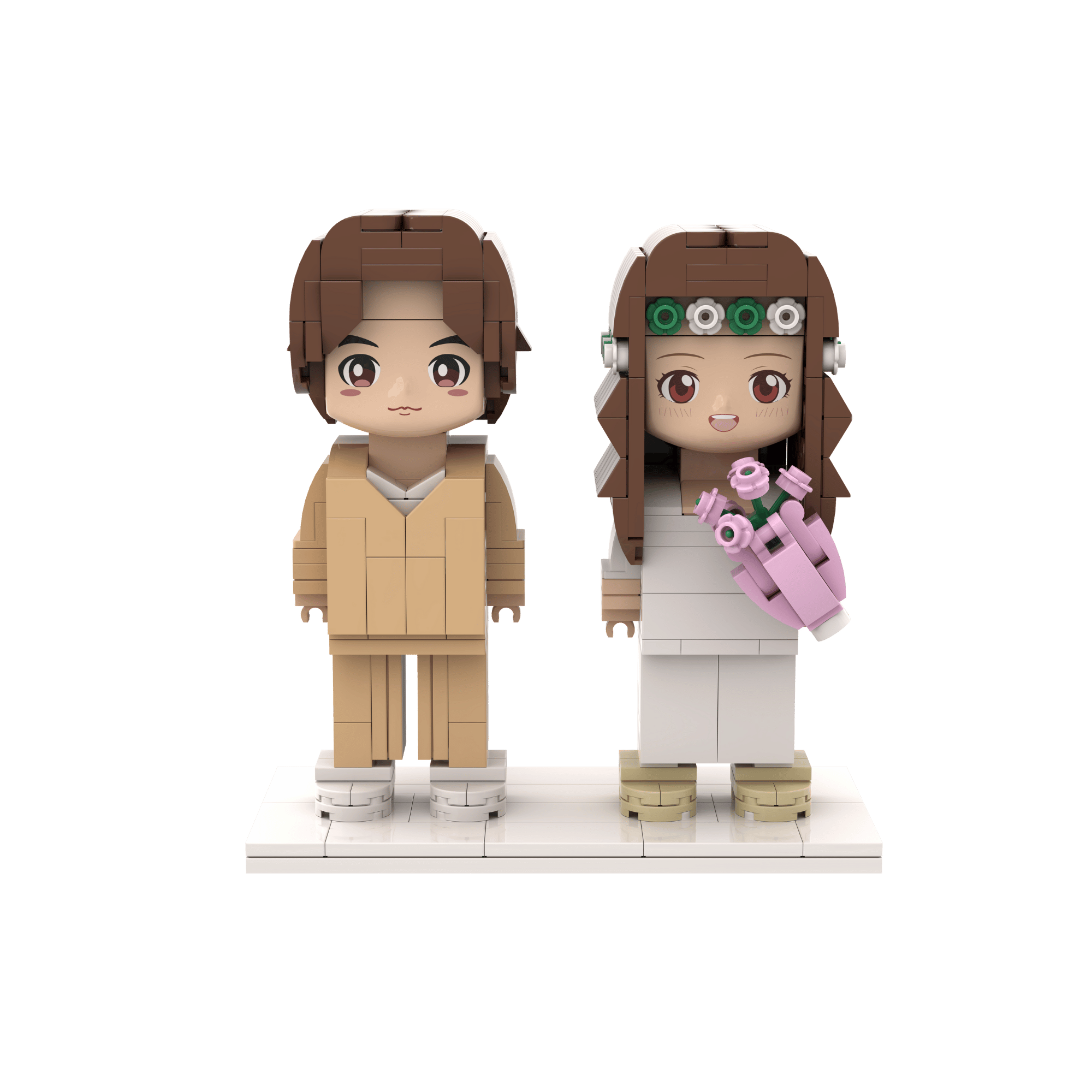 Custom brick figures, lego brickheadz - Photo customizable single Brick Figures with photo frame for girlfriends/boyfriends/family, Creative Birthday Presents, Create Your Own Unique Characters - OOOMG