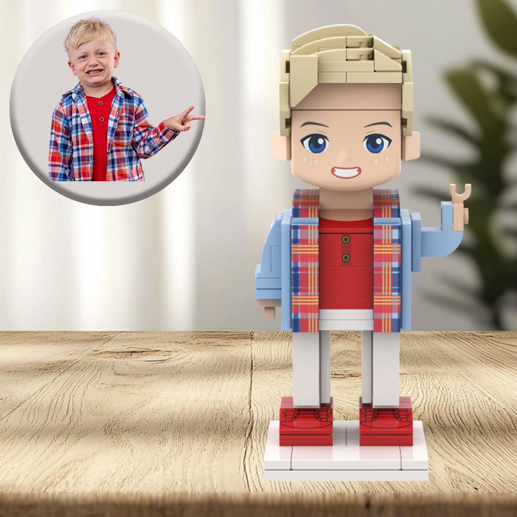 [ROUNDME] Photo Customizable Single Brick Figure For Boys