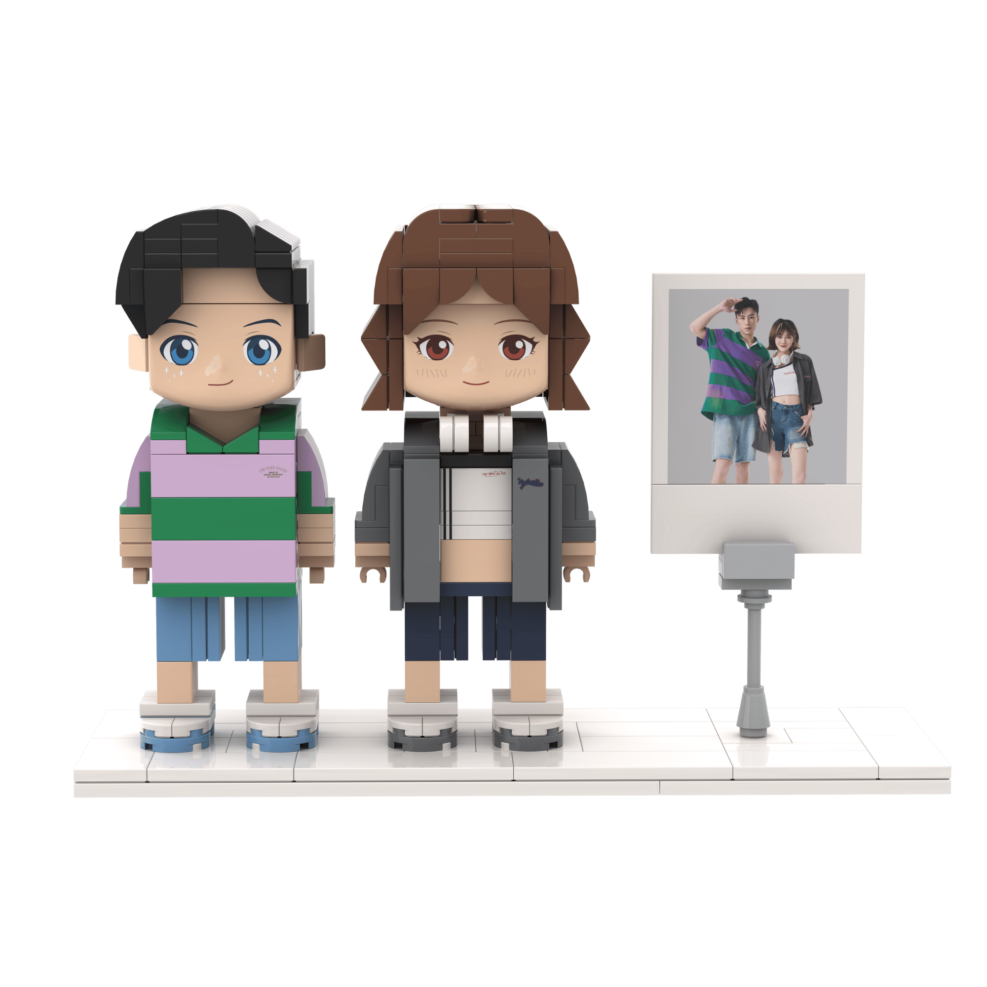 Custom brick figures, lego brickheadz - Photo customizable single Brick Figures with photo frame for girlfriends/boyfriends/family, Creative Birthday Presents, Create Your Own Unique Characters - OOOMG