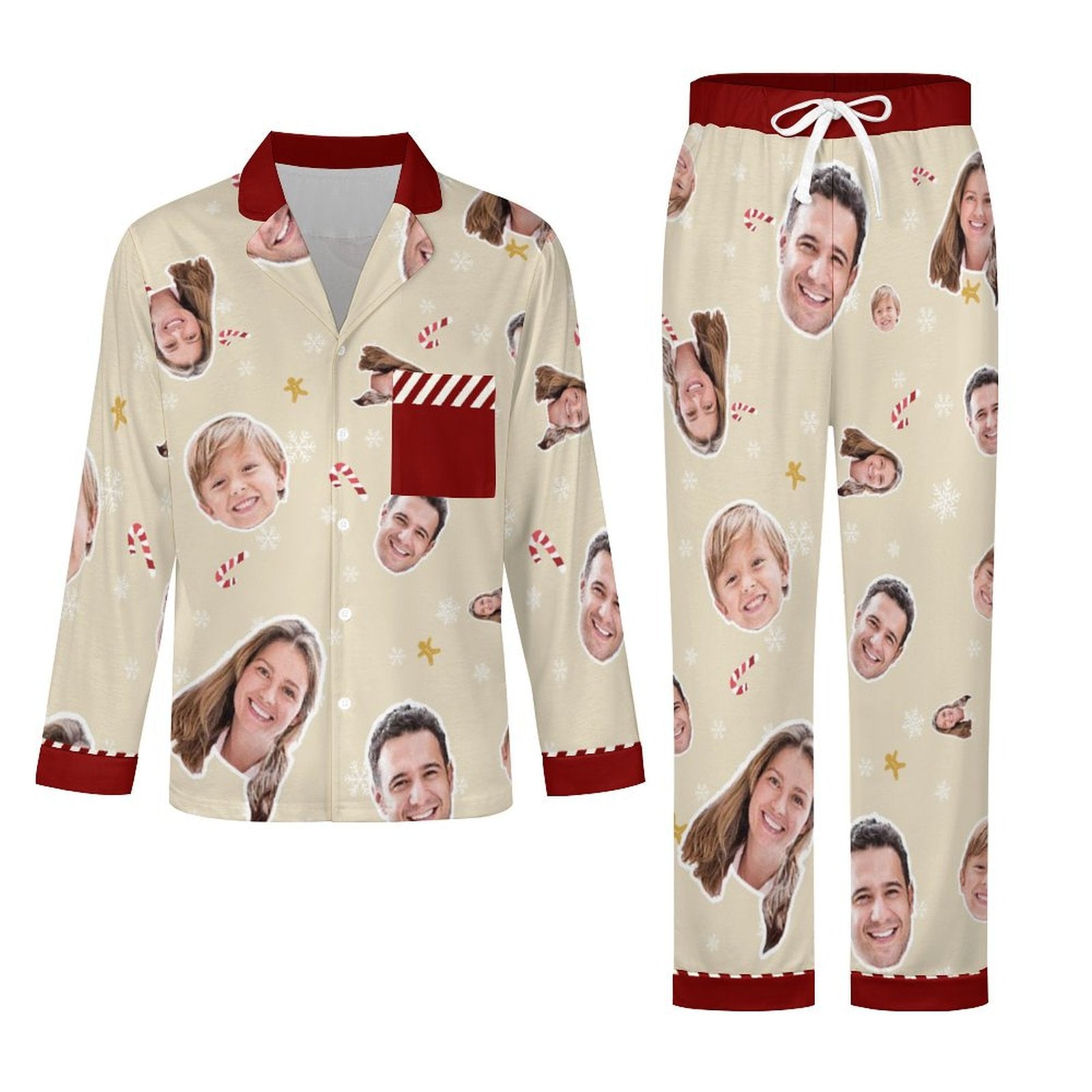 [For Family] [With Pockets] Custom Photo A Gift That Brings Joy And Warmth To Your Relationship - Family's Personalized Custom Pajamas with Pocket