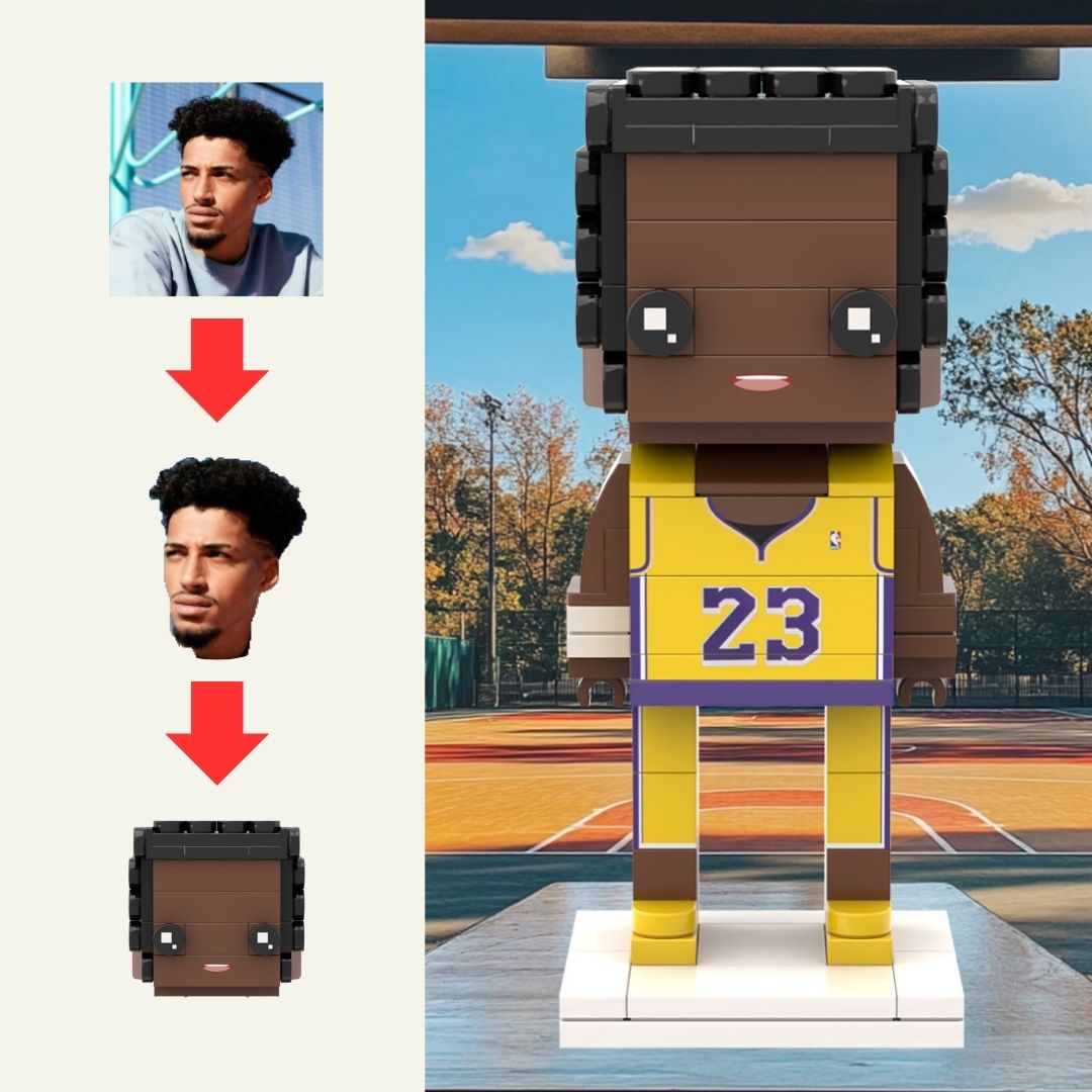 Hoop Heroes Head Custom Personalize Basketball Brick Figure