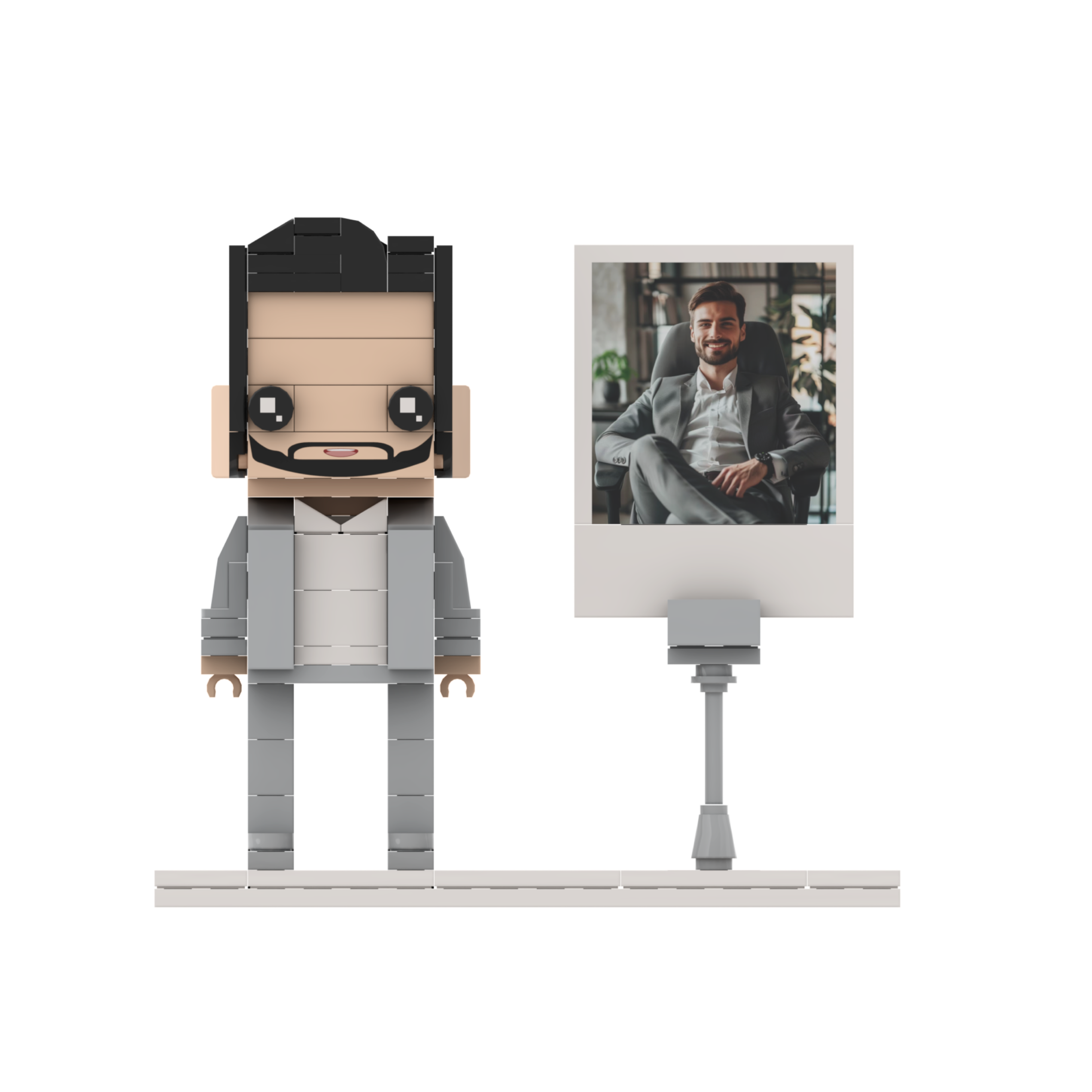 [SQUAREME] Full Body photo customizable DIY gift single Brick Figures with photo frame