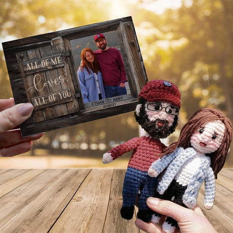 Personalized Crochet Doll with Photo Card "All Of Me Loves All Of You"