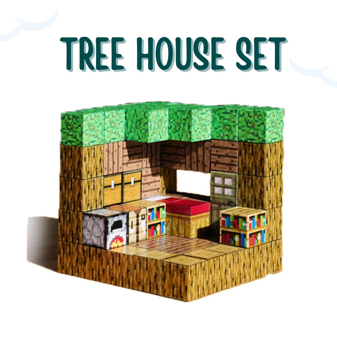 68PCS Tree House Set | Oh My Craft  Magnetic Brick Cubes Construction Sets