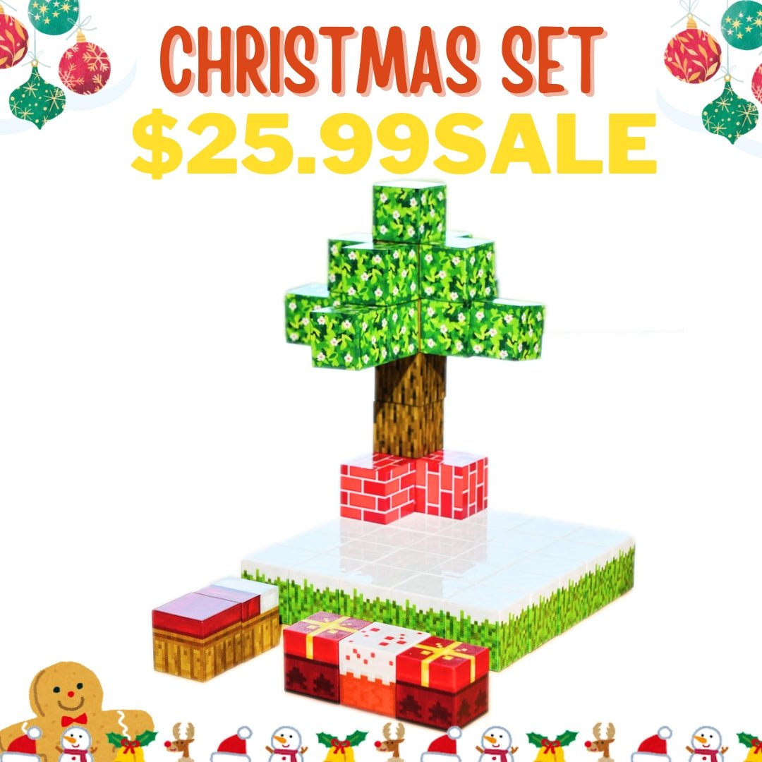 58PCS Christmas Set | Magnetic Brick Cubes Construction Sets - OOOMG