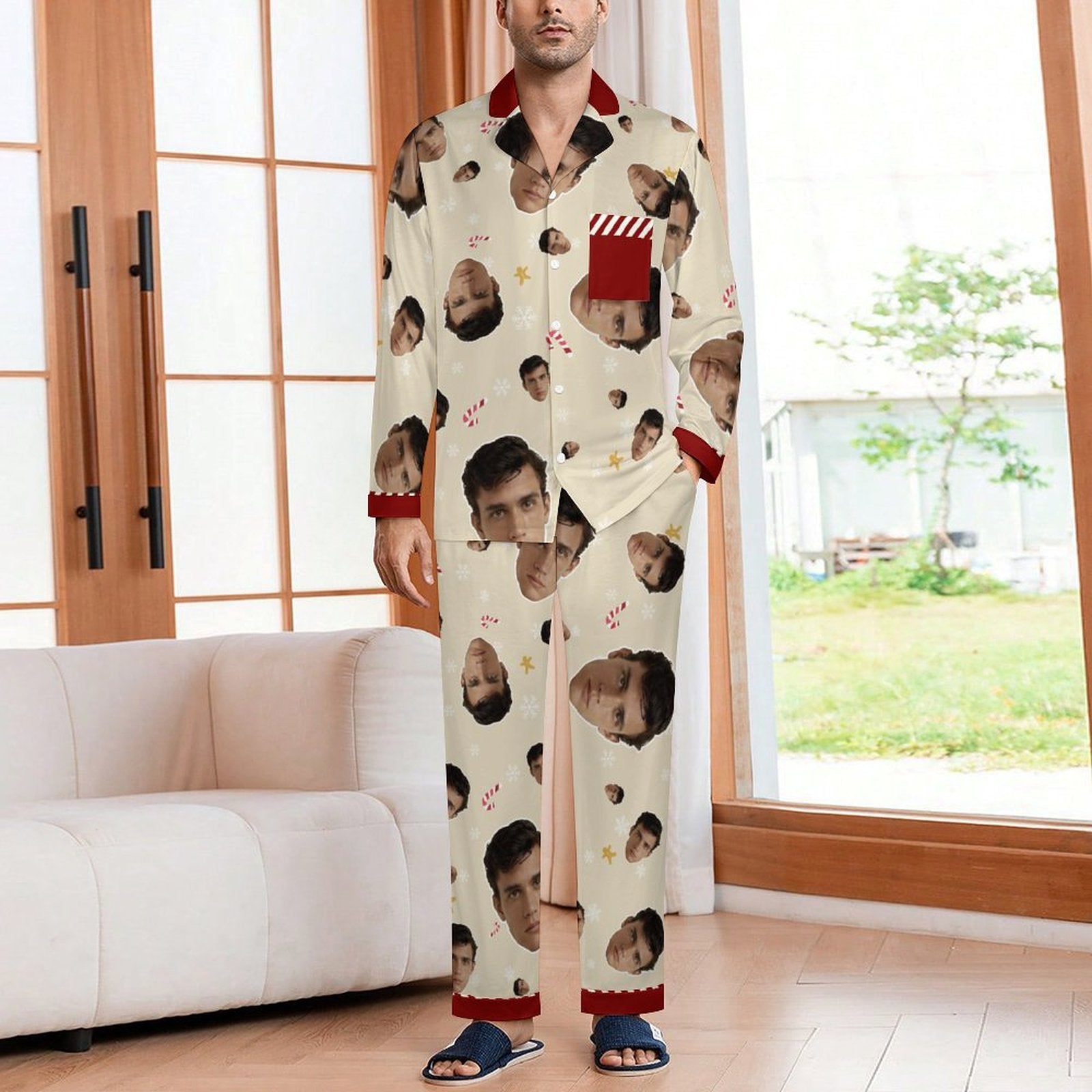 [With Pocket]Custom Photo A Gift That Brings Joy And Warmth To Your Relationship - Men's Personalized Custom Pajamas with Pocket