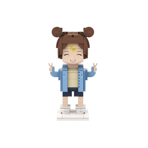 [ROUNDME] Photo Customizable Block Single Brick Figure For Girls