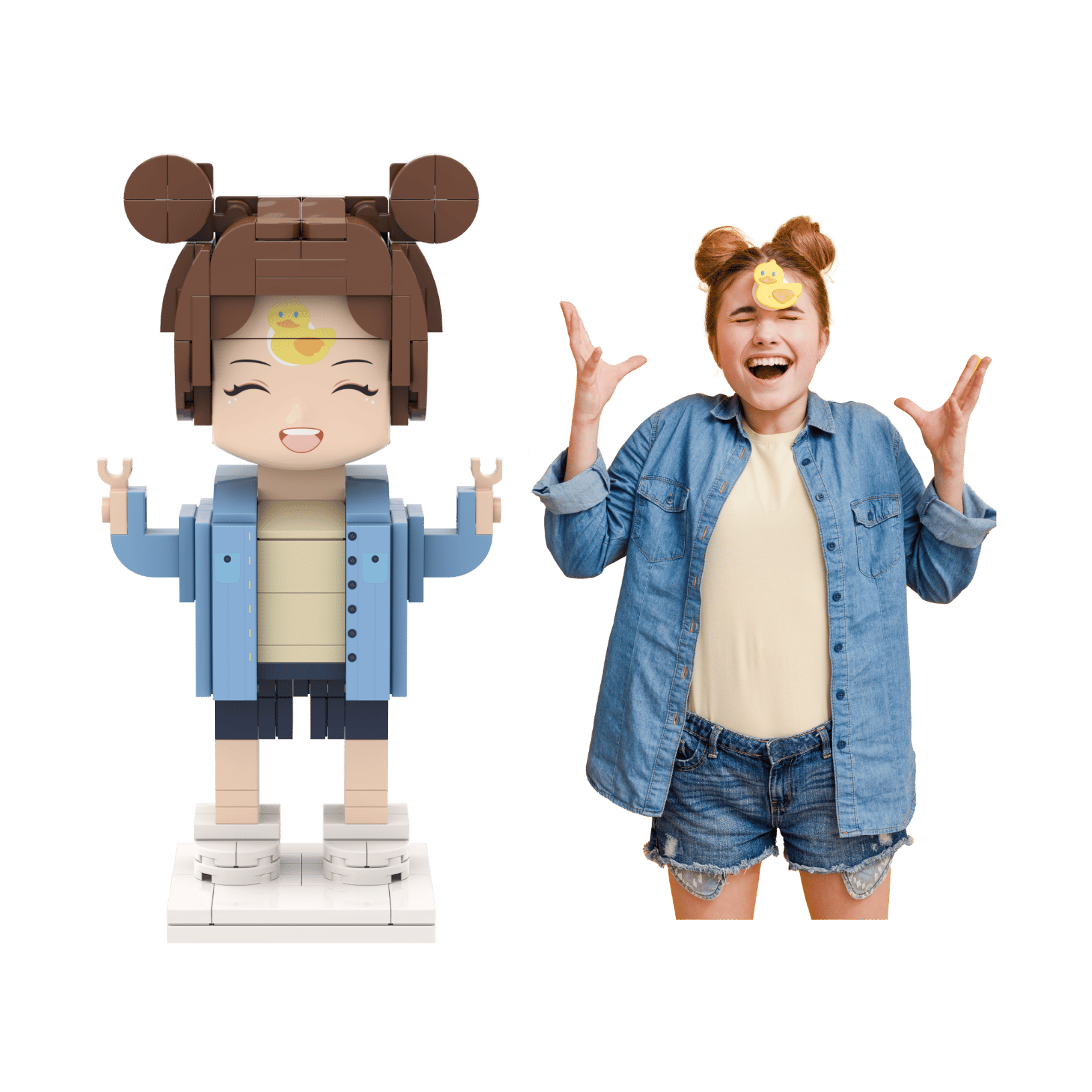 [ROUNDME] Photo Customizable Block Single Brick Figure For Girls