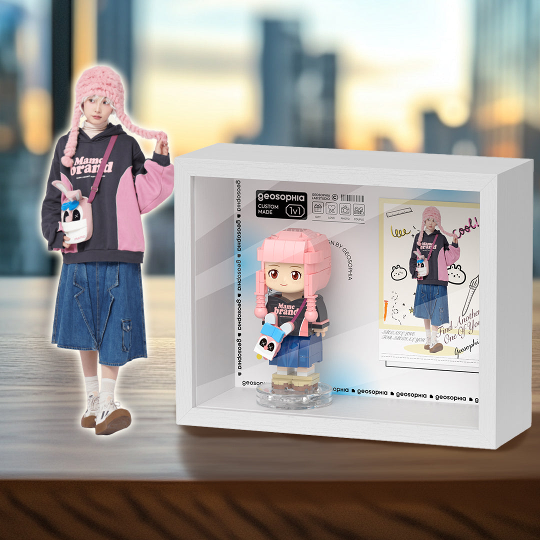 [ROUNDME] Exclusive Custom Brick Figure Photo Frame, A Unique and Personalized Gift for Your Special Someone