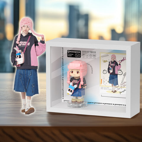 [ROUNDME] Exclusive Custom Brick Figure Photo Frame, A Unique and Personalized Gift for Your Special Someone