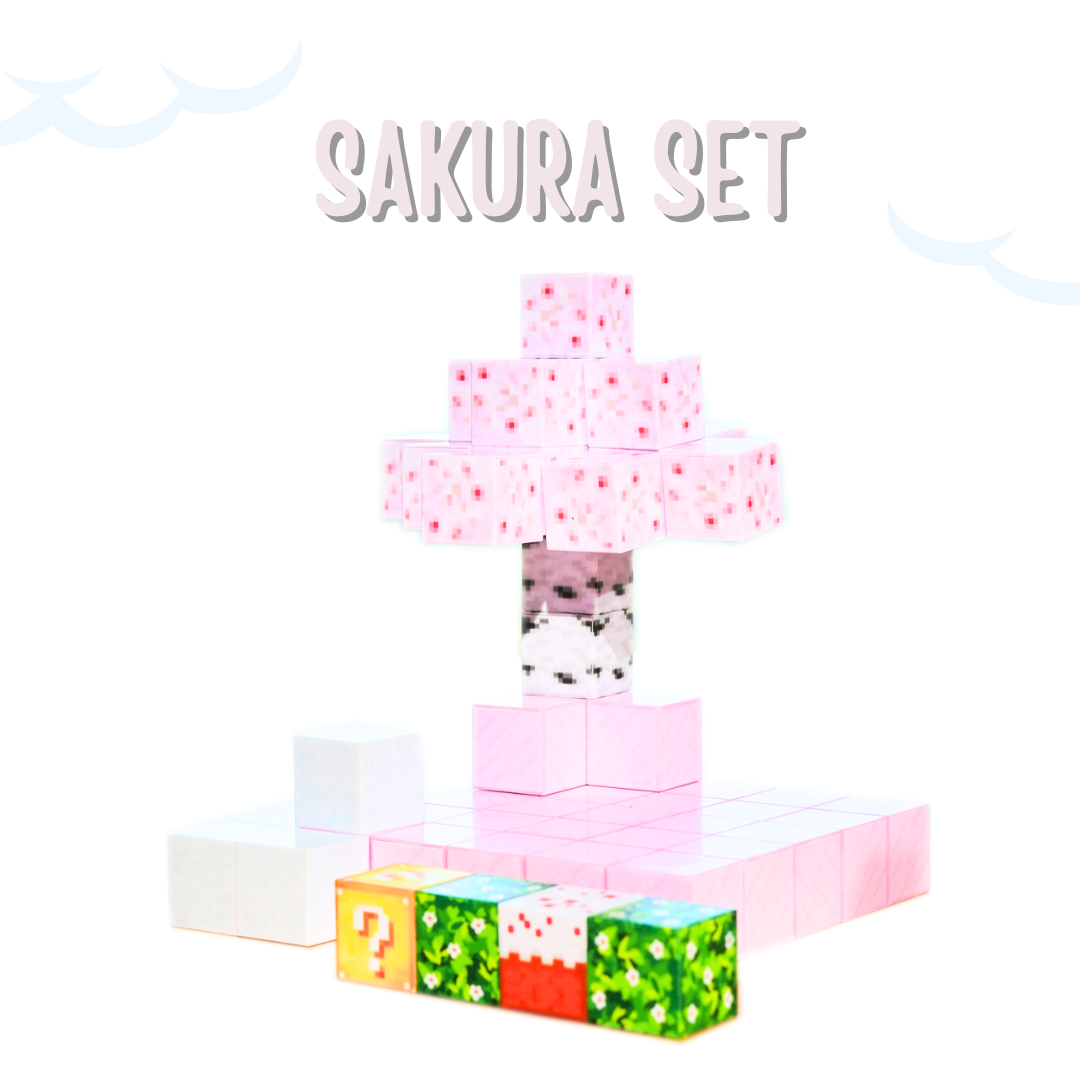 58PCS Sakura Set | Oh My Craft  Magnetic Brick Cubes Construction Sets