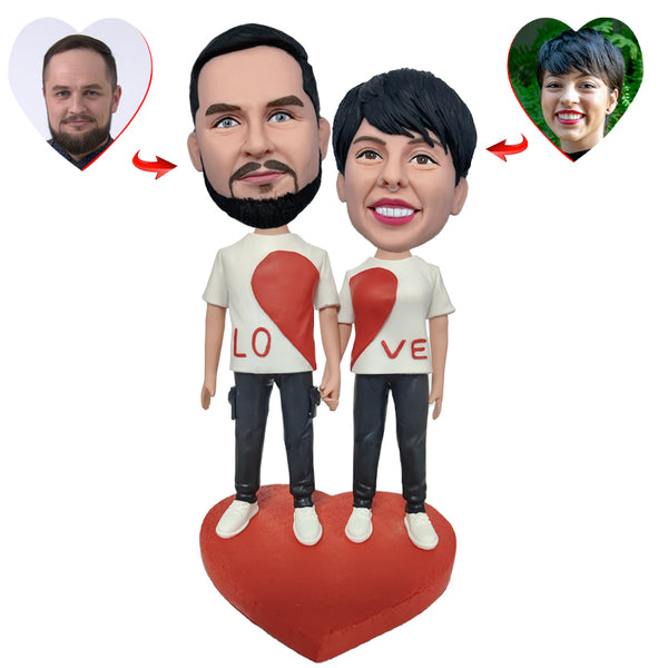 [HANDCRAFTED POPS] Custom Casual Wear LOVE Couple Bobblehead