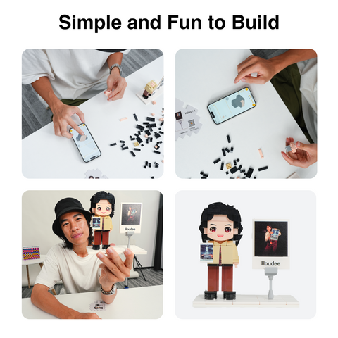 Custom brick figures, lego brickheadz - Photo customizable single Brick Figures with photo frame for girlfriends/boyfriends/family, Creative Birthday Presents, Create Your Own Unique Characters - OOOMG