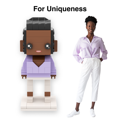 Custom brick figures, lego brickheadz - Photo customizable single Brick Figures with photo frame for girlfriends/boyfriends/family, Creative Birthday Presents, Create Your Own Unique Characters - OOOMG