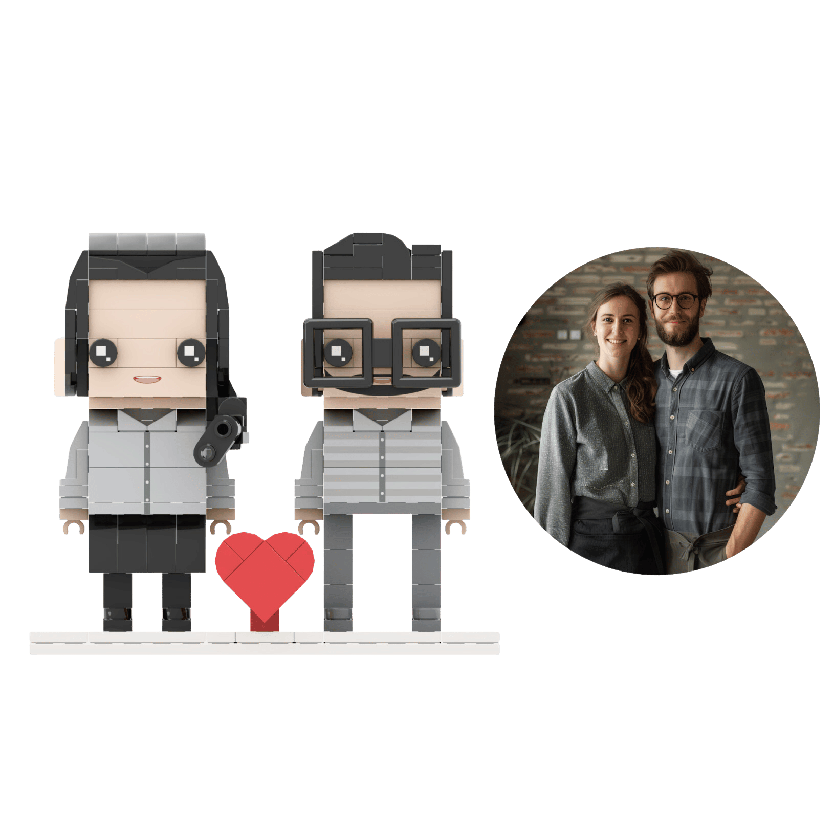 [SQUAREME] Full Body photo customizable DIY Gift Couple Brick Figures for couple's anniversary