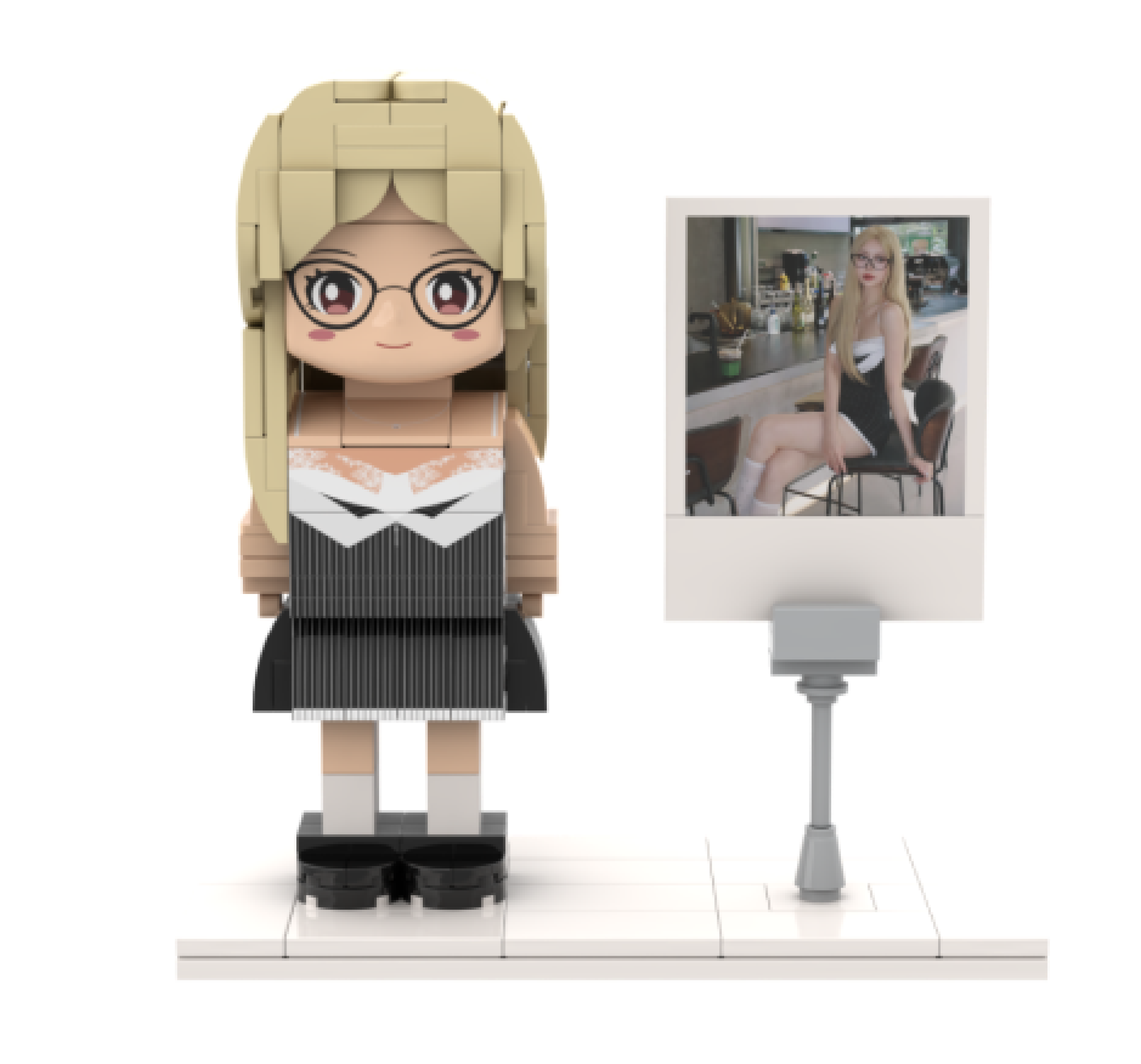 Custom brick figures, lego brickheadz - Photo customizable single Brick Figures with photo frame for girlfriends/boyfriends/family, Creative Birthday Presents, Create Your Own Unique Characters - OOOMG