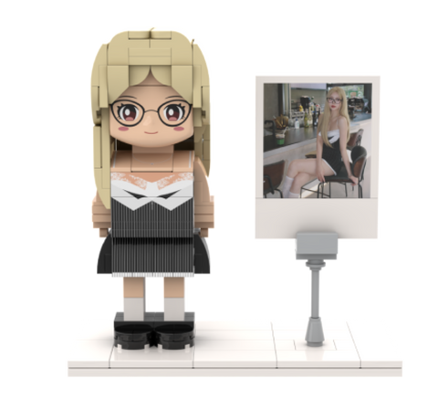 Custom brick figures, lego brickheadz - Photo customizable single Brick Figures with photo frame for girlfriends/boyfriends/family, Creative Birthday Presents, Create Your Own Unique Characters - OOOMG