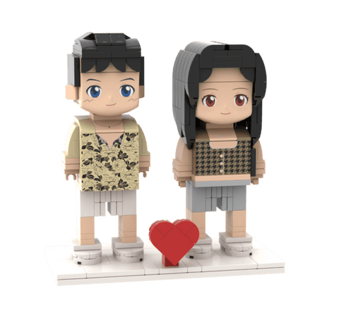 Custom brick figures, lego brickheadz - Photo customizable single Brick Figures with photo frame for girlfriends/boyfriends/family, Creative Birthday Presents, Create Your Own Unique Characters - OOOMG