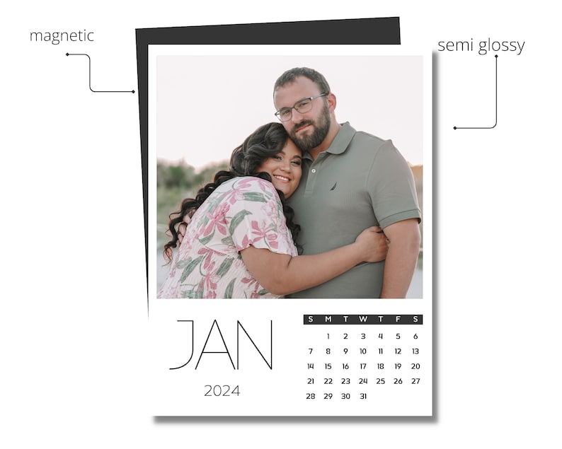 Calendar Magnets Custom Photo Magnetic Calendar Christmas Photo Gift Personalized Fridge Magnet Calendar 2025 Unique Magnet Set - OOOMG