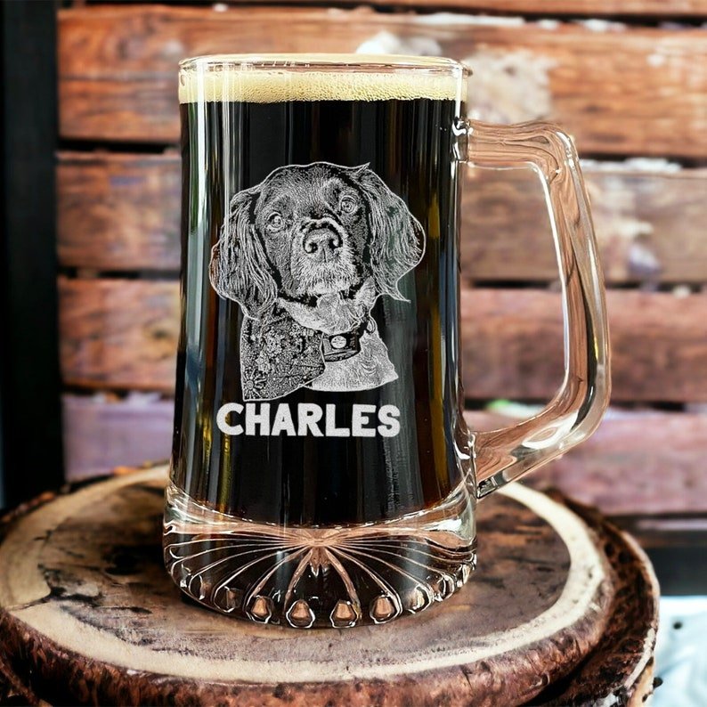 Custom Dog Portrait Whiskey Glass Gift - Engrave Your Pet Photo on Glasses, Gift for Pet Lovers - OOOMG