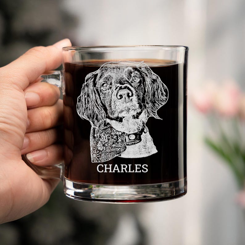 Custom Dog Portrait Whiskey Glass Gift - Engrave Your Pet Photo on Glasses, Gift for Pet Lovers - OOOMG