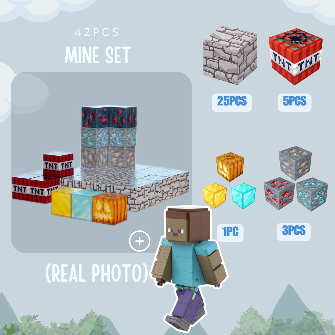 Customize Game Brick Figure & Oh My Craft Magnetic Brick Cubes Construction Sets - OOOMG