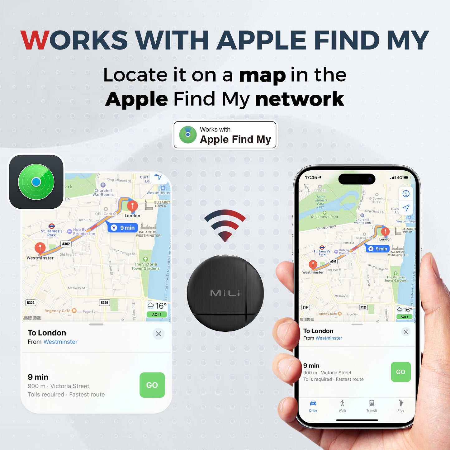 Device Finder with Personalized Holder – Compatible with Apple iPhone Find My & Google Find My Device For Android Phones - OOOMG