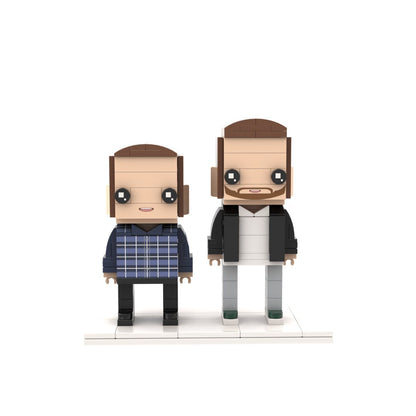 Father and Son Personalized Brick Figurines Gift for Father's Day - OOOMG