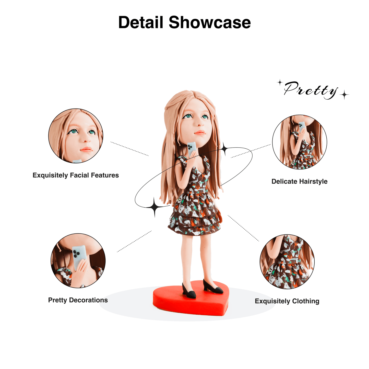 【HANDCRAFTED POPS] Customizabel single keychain Bobblehead handmade with your photo for presonalized gift, make Your Own Unique Characters. - OOOMG