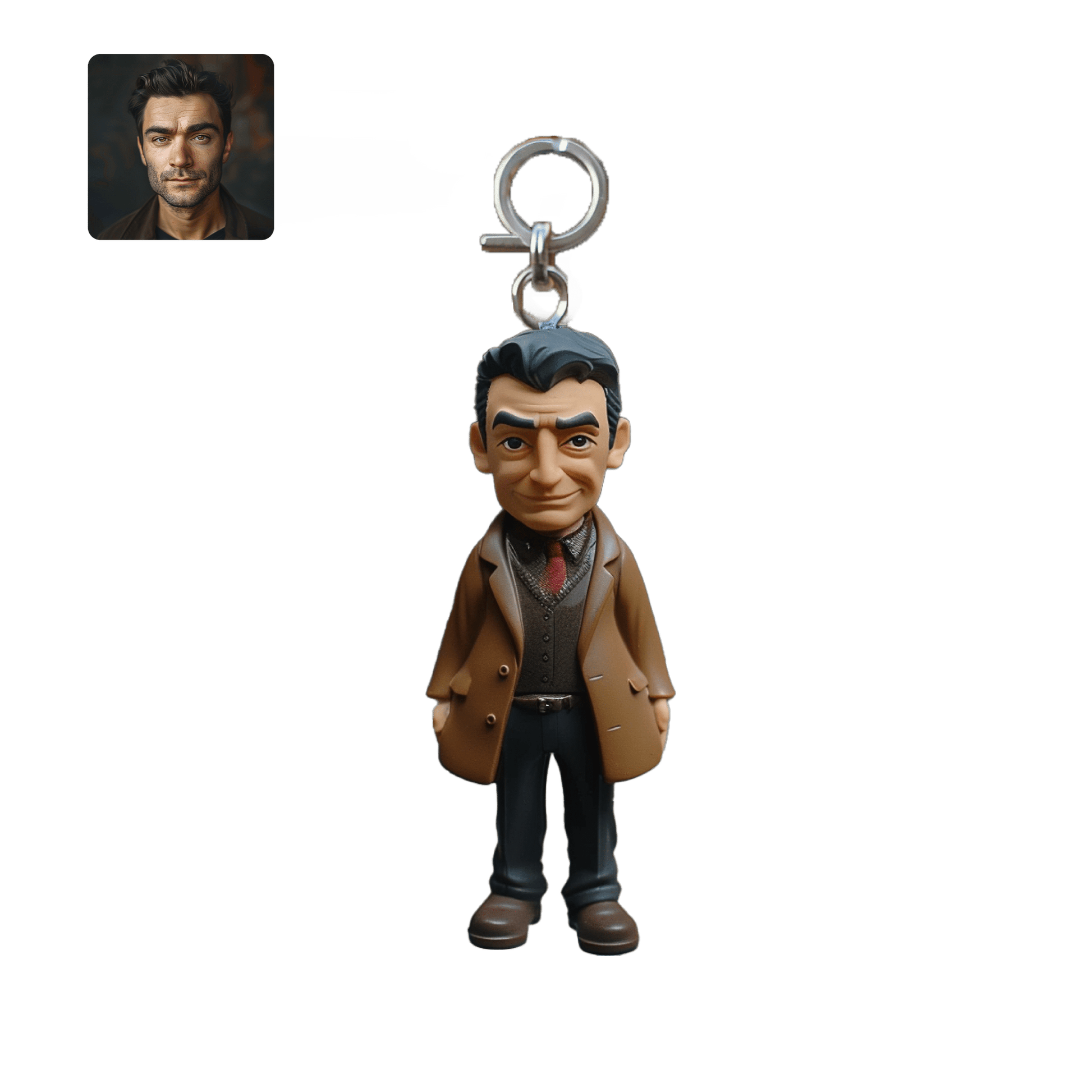 【HANDCRAFTED POPS] Customizabel single keychain Bobblehead handmade with your photo for presonalized gift, make Your Own Unique Characters. - OOOMG