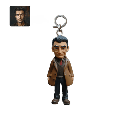 【HANDCRAFTED POPS] Customizabel single keychain Bobblehead handmade with your photo for presonalized gift, make Your Own Unique Characters. - OOOMG