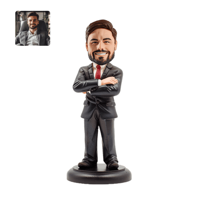 【HANDCRAFTED POPS] Customizable Business Bobblehead handmade with your photo for birthday Personalized gift or cake topper - OOOMG