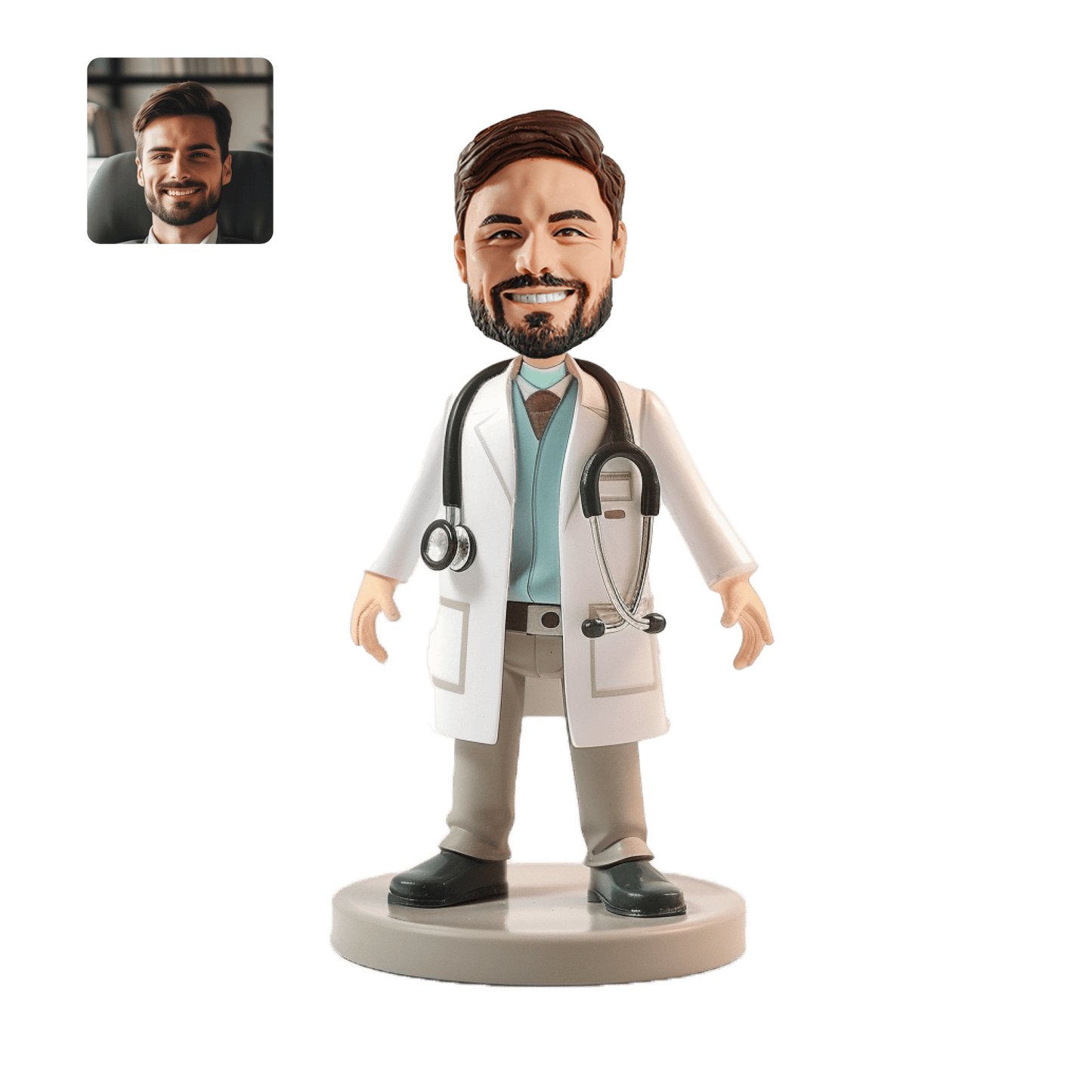 【HANDCRAFTED POPS] Customizable Doctor Bobblehead handmade with your photo for couple's anniversary gift - OOOMG