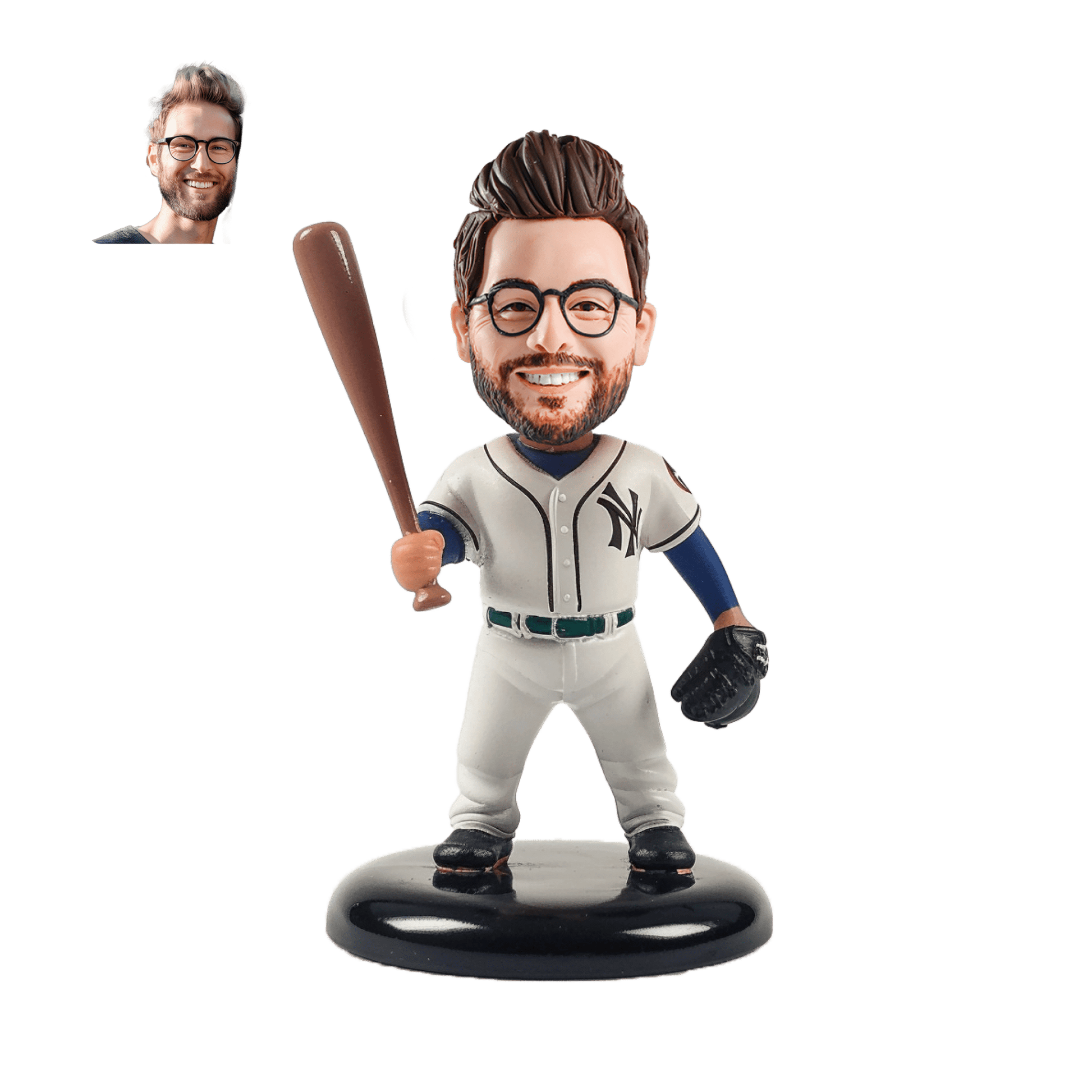 【HANDCRAFTED POPS] Fully Custom Baseball Bobblehead handmade with your photo for birthday Personalized gift or cake topper - OOOMG