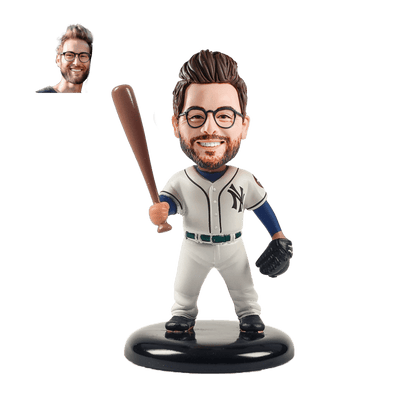 【HANDCRAFTED POPS] Fully Custom Baseball Bobblehead handmade with your photo for birthday Personalized gift or cake topper - OOOMG