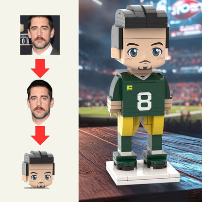 Head Custom Football Brick Stars: Personalized Player Edition Figures - OOOMG