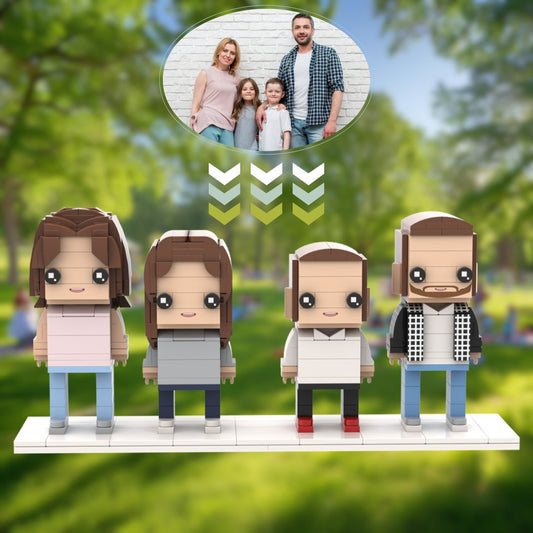 Head Personalized Couple Figurines For Family of 4 - Ideal Gift for Celebrating Love and Memories - OOOMG